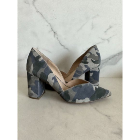 Camouflage Block Heel Pumps - Picture 1 of 6